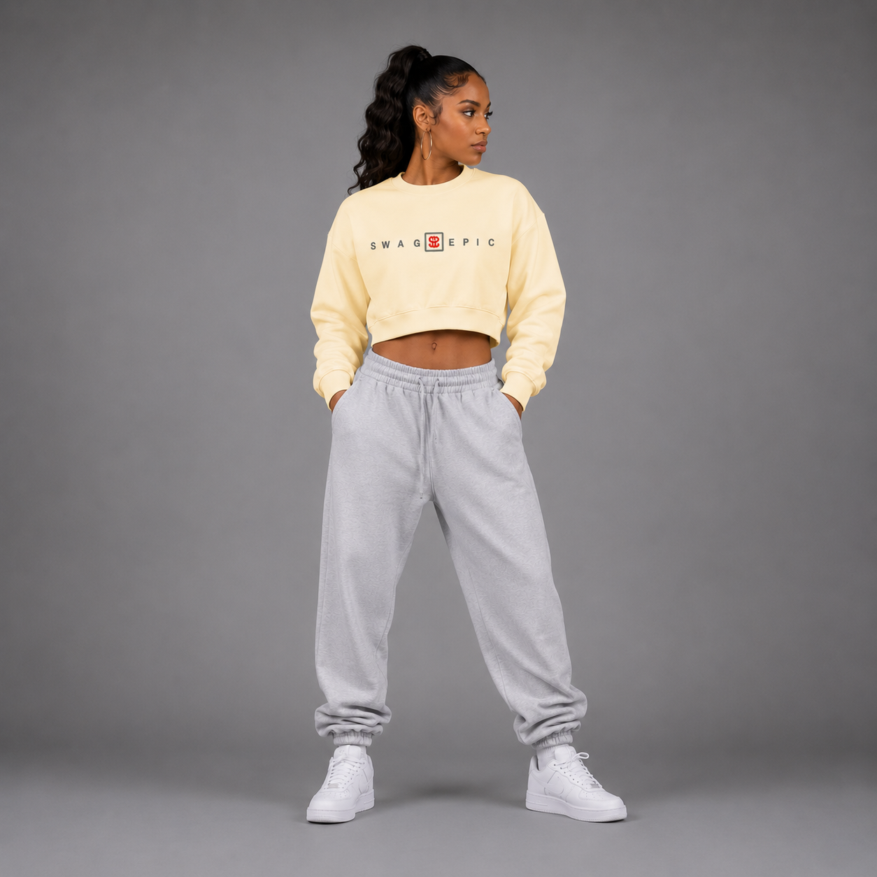 Vintage Washed Cropped Sweatshirt – Swag Ladies