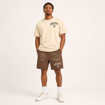 Vintage Washed Tiger Stripes Short Pants "Swag Original SS"