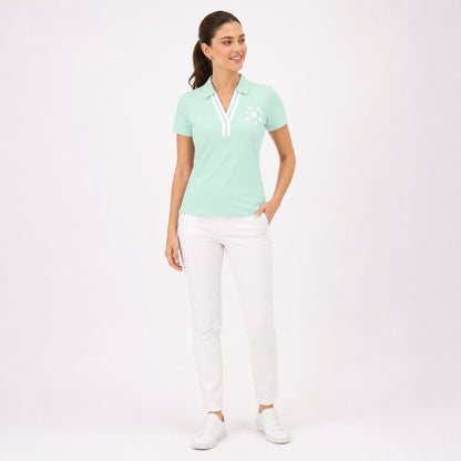 Women’s Color Block Polo Shirt - "Swag Circle"
