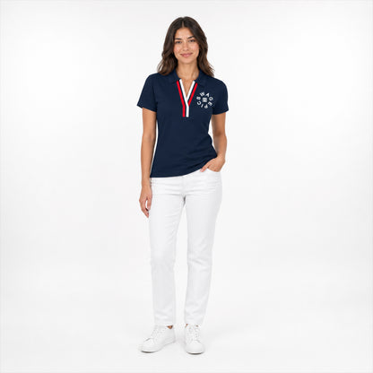 Women’s Color Block Polo Shirt - "Swag Circle"