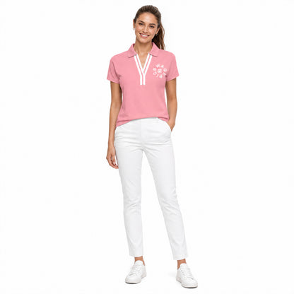 Women’s Color Block Polo Shirt - "Swag Circle"