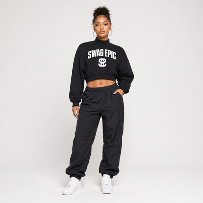 Women's Crop Mock Neck Sweatshirt - "Original SS Curve"