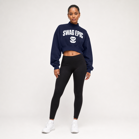 Women's Crop Mock Neck Sweatshirt - "Original SS Curve"