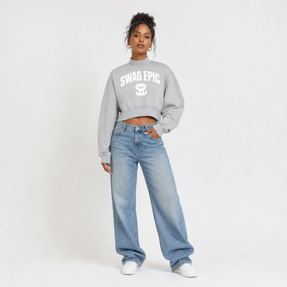 Women's Crop Mock Neck Sweatshirt - "Original SS Curve"