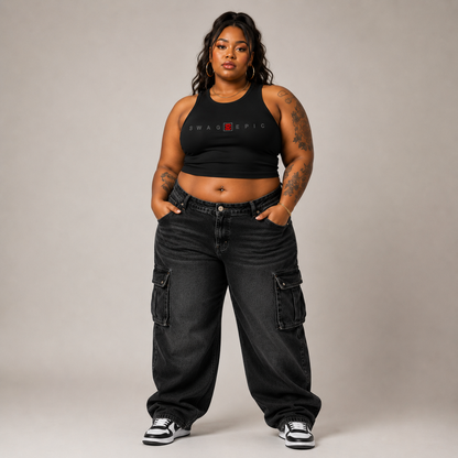 Women's Tight Crewneck Crop Tank Top " Sexy Swag"