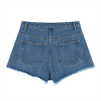 Women's Vintage Wash High Rise Denim Shorts - Swag Ladies