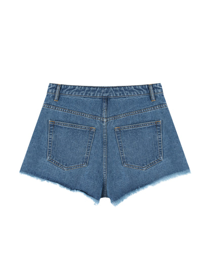 Women's Vintage Wash High Rise Denim Shorts - Swag Ladies