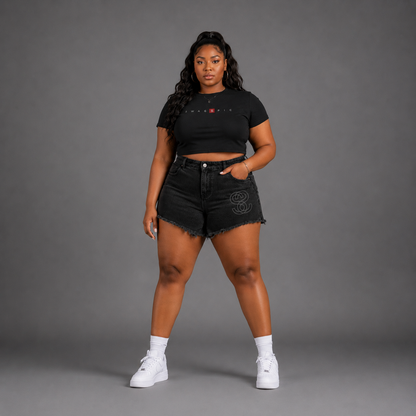 Women's Vintage Wash High Rise Denim Shorts - Swag Ladies