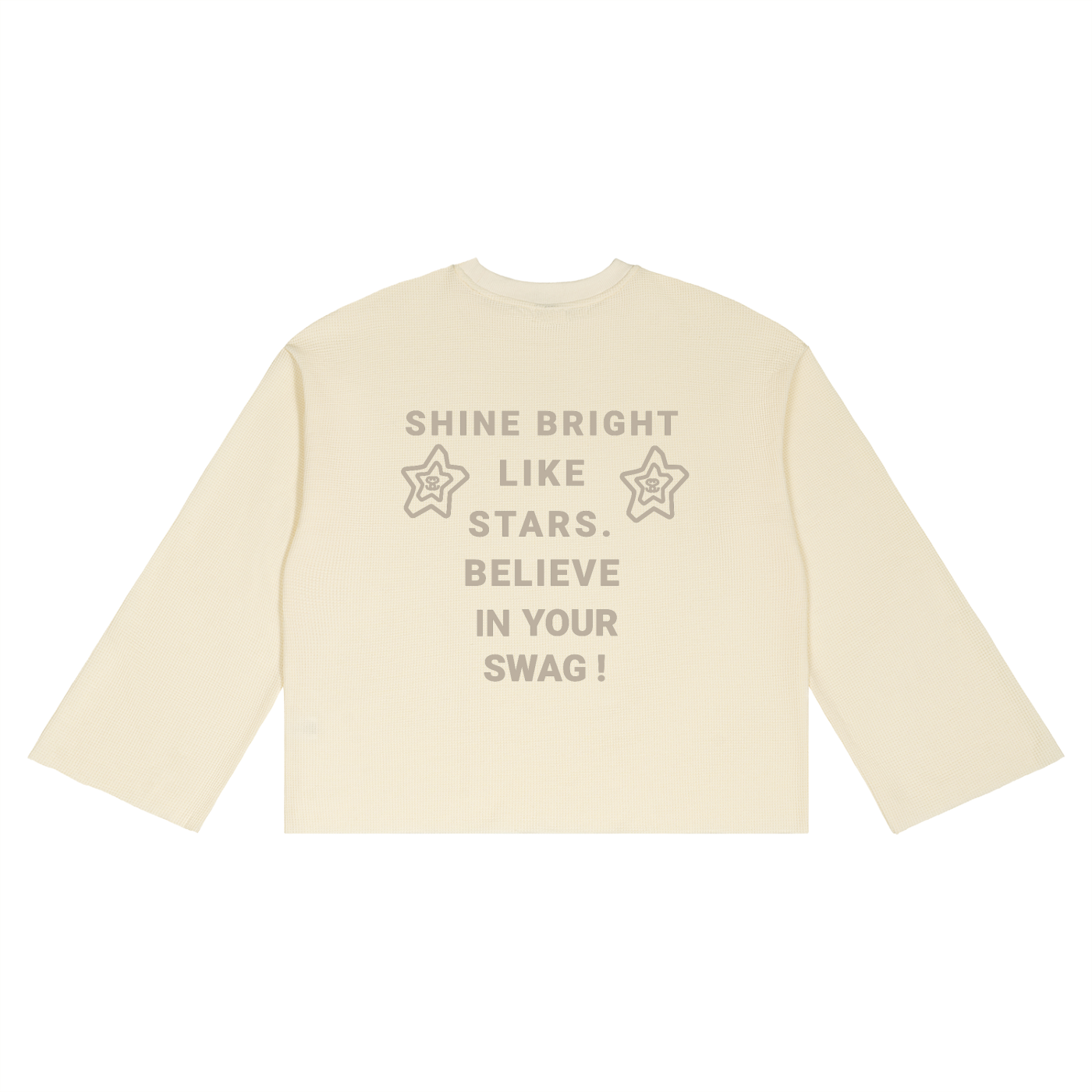 Unisex Waffle Raw Edge Long Sleeve T-Shirt - "Believe in your Swag"