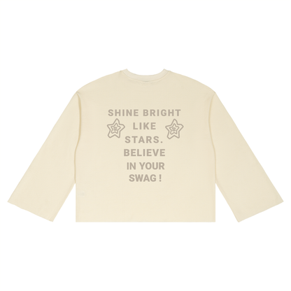 Unisex Waffle Raw Edge Long Sleeve T-Shirt - "Believe in your Swag"