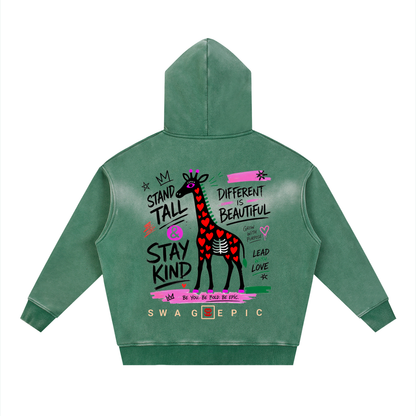 Sunfade Two-way Zipper Boxy Fleece Hoodie