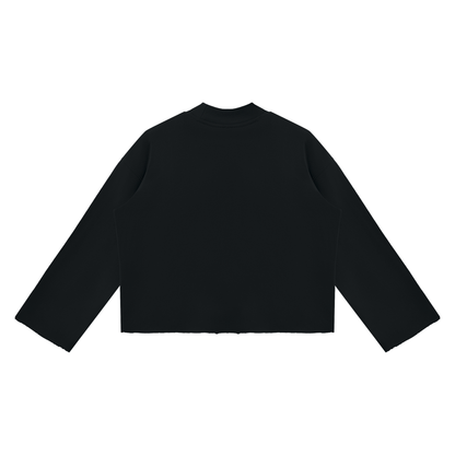 Unisex Mock Neck Raw Edge Boxy Sweatshirt - "Stand Tall and Dream Big"