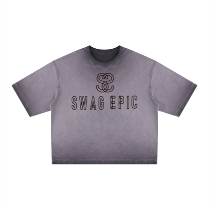 Unisex Reverse Dyed Boxy T-Shirt - "Scratch Scribble Epic"