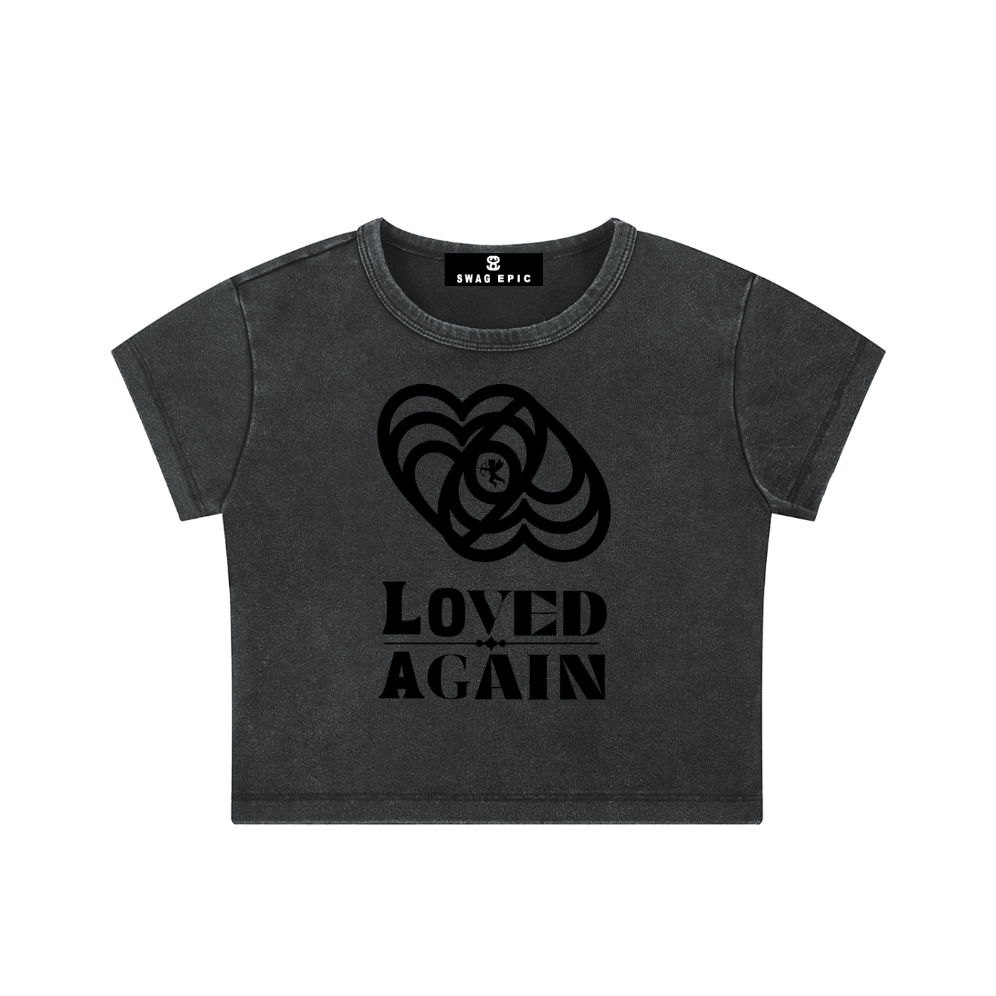 Swag Epic Women’s Snow Washed Crop Top T-Shirt “Loved Again”