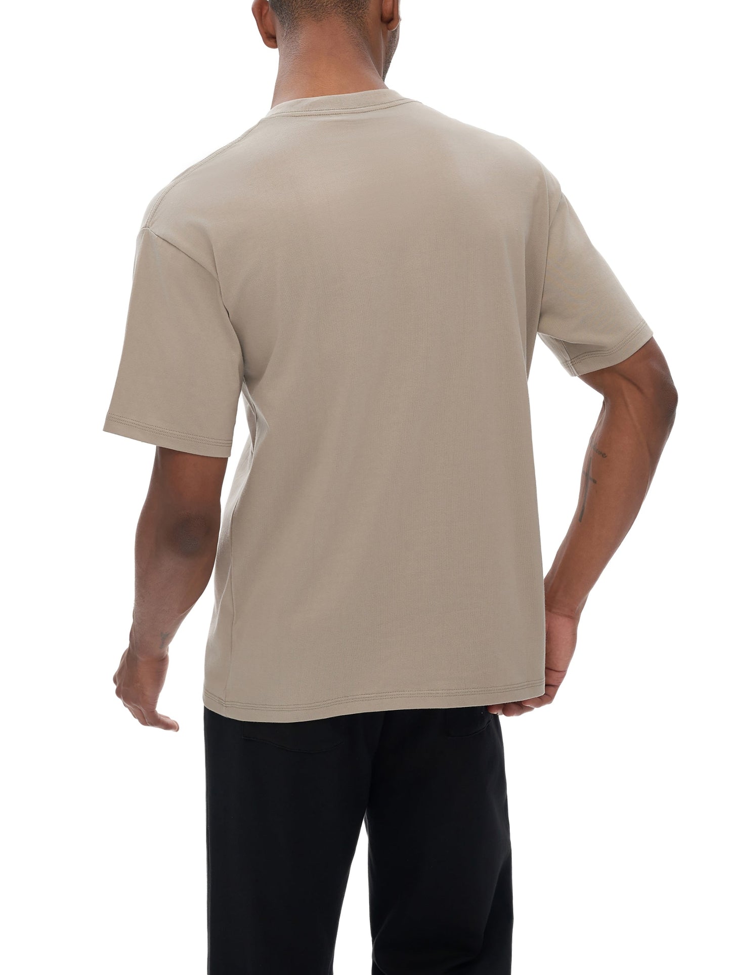 Drop Shoulder Cotton Plain T-Shirt