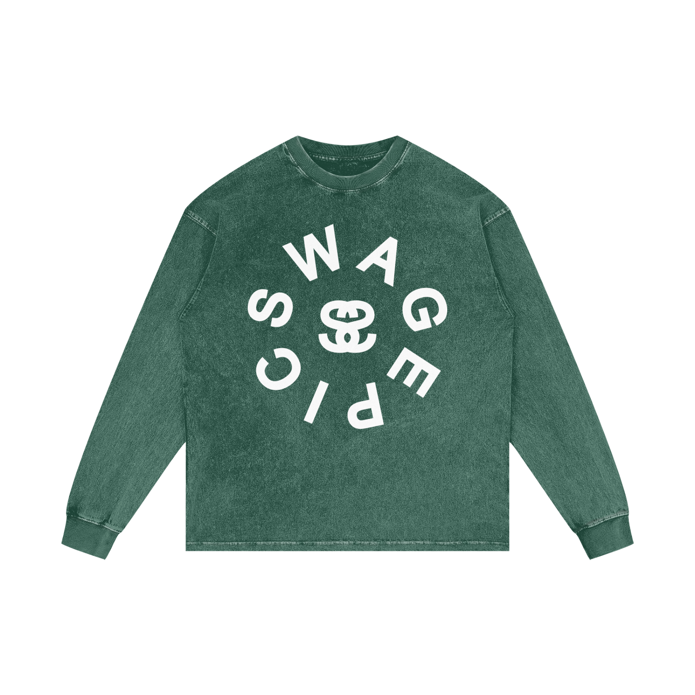 Acid Wash Oversize Long Sleeve "Epic Circle" T-Shirt