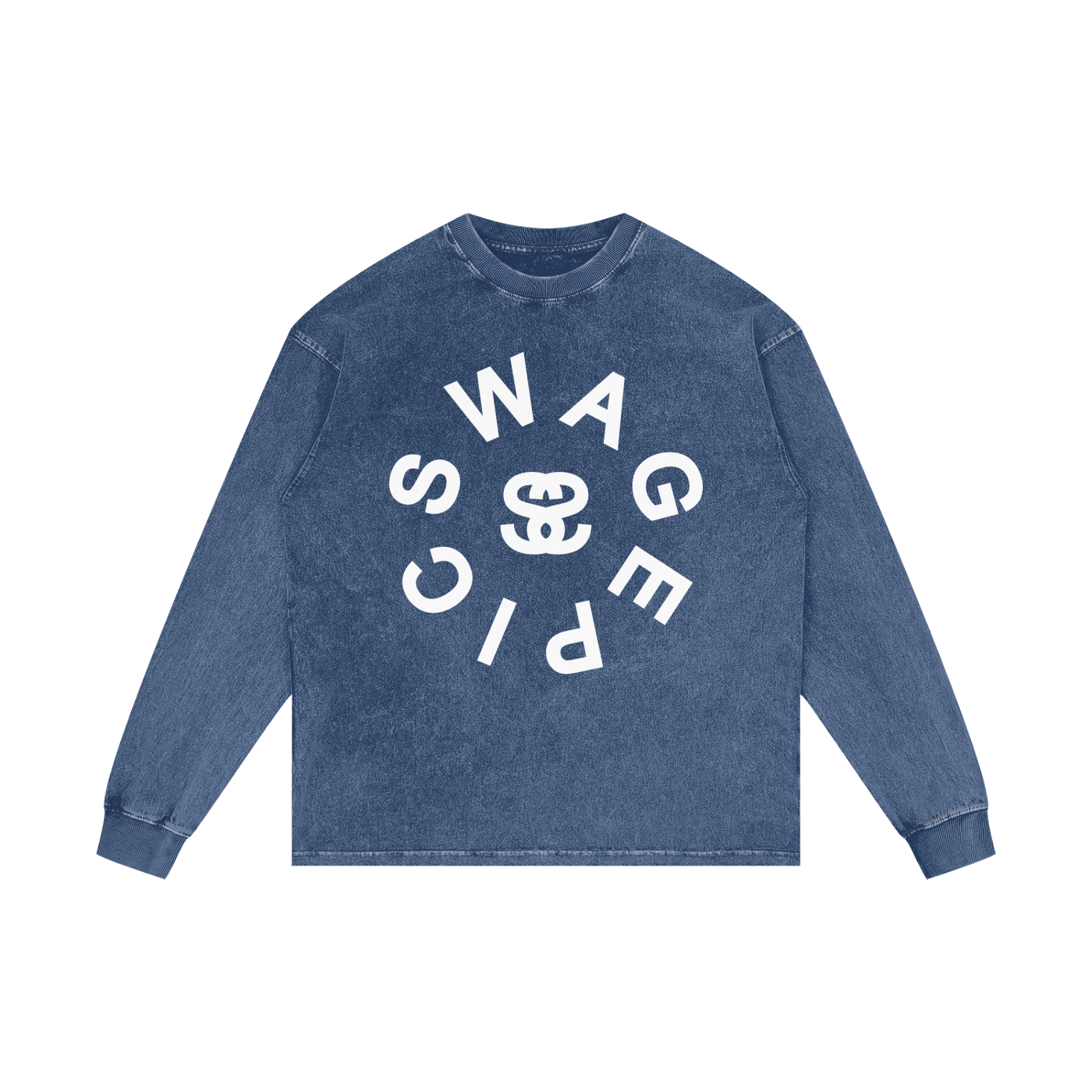 Acid Wash Oversize Long Sleeve "Epic Circle" T-Shirt