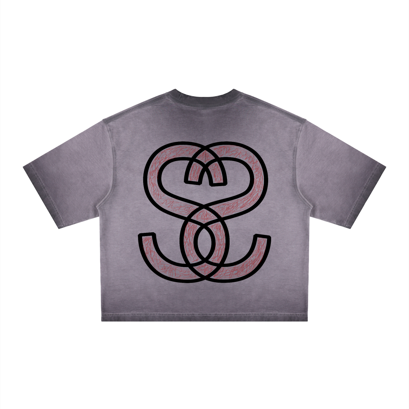 Unisex Reverse Dyed Boxy T-Shirt - "Scratch Scribble Epic"