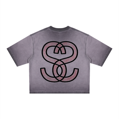 Unisex Reverse Dyed Boxy T-Shirt - "Scratch Scribble Epic"