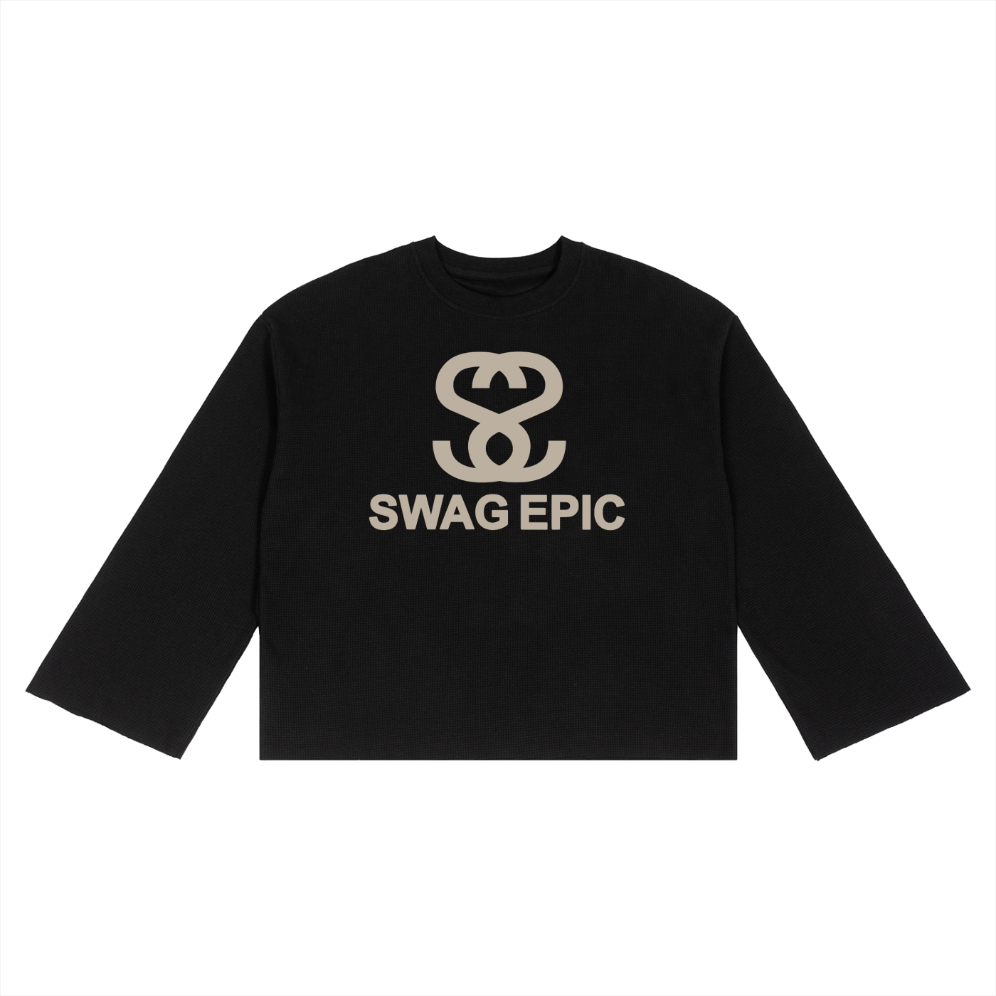 Unisex Waffle Raw Edge Long Sleeve T-Shirt - "Believe in your Swag"