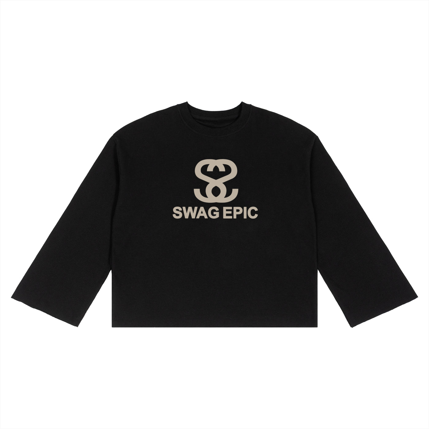 Unisex Waffle Raw Edge Long Sleeve T-Shirt - "Believe in your Swag"