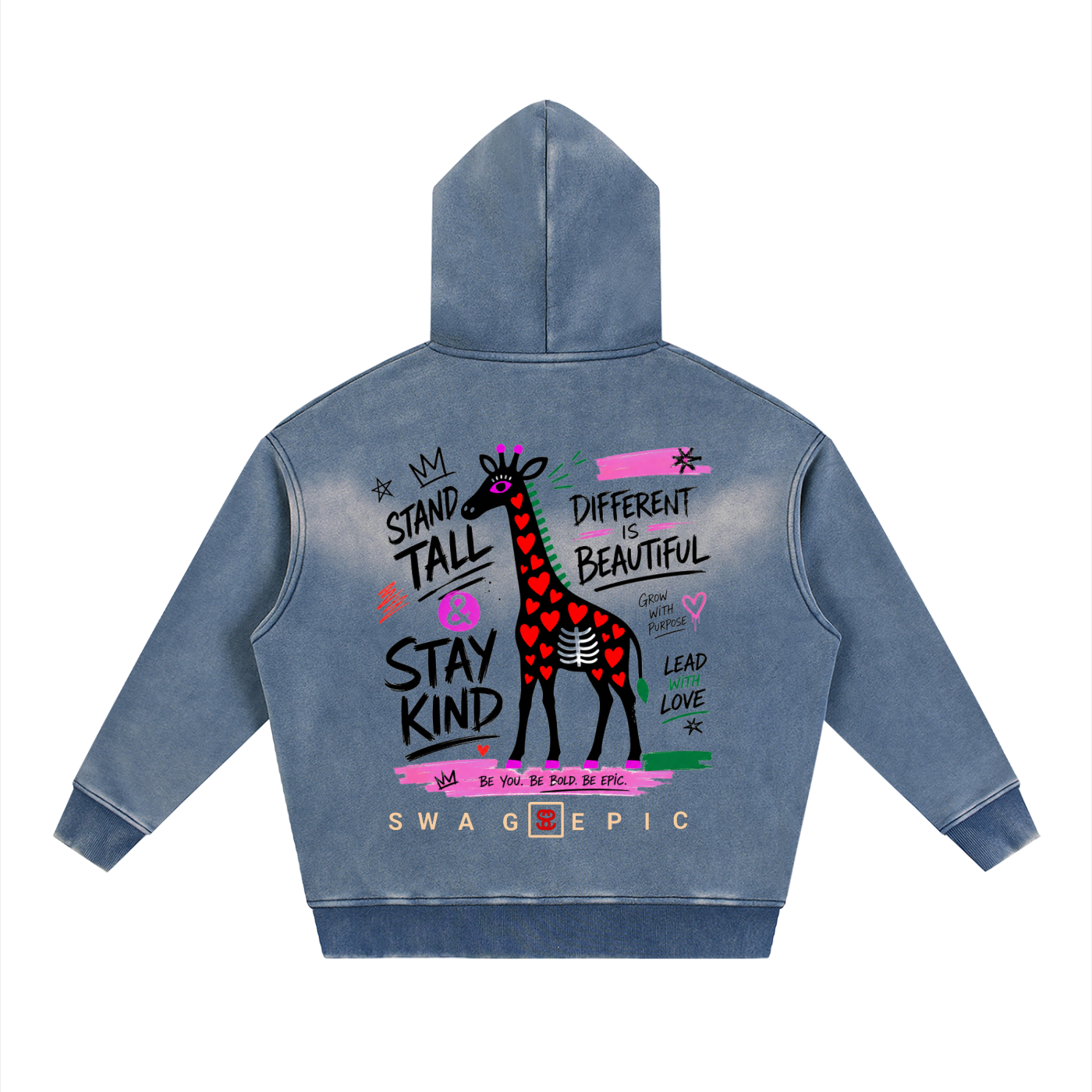 Sunfade Two-way Zipper Boxy Fleece Hoodie