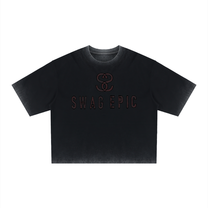 Unisex Reverse Dyed Boxy T-Shirt - "Scratch Scribble Epic"