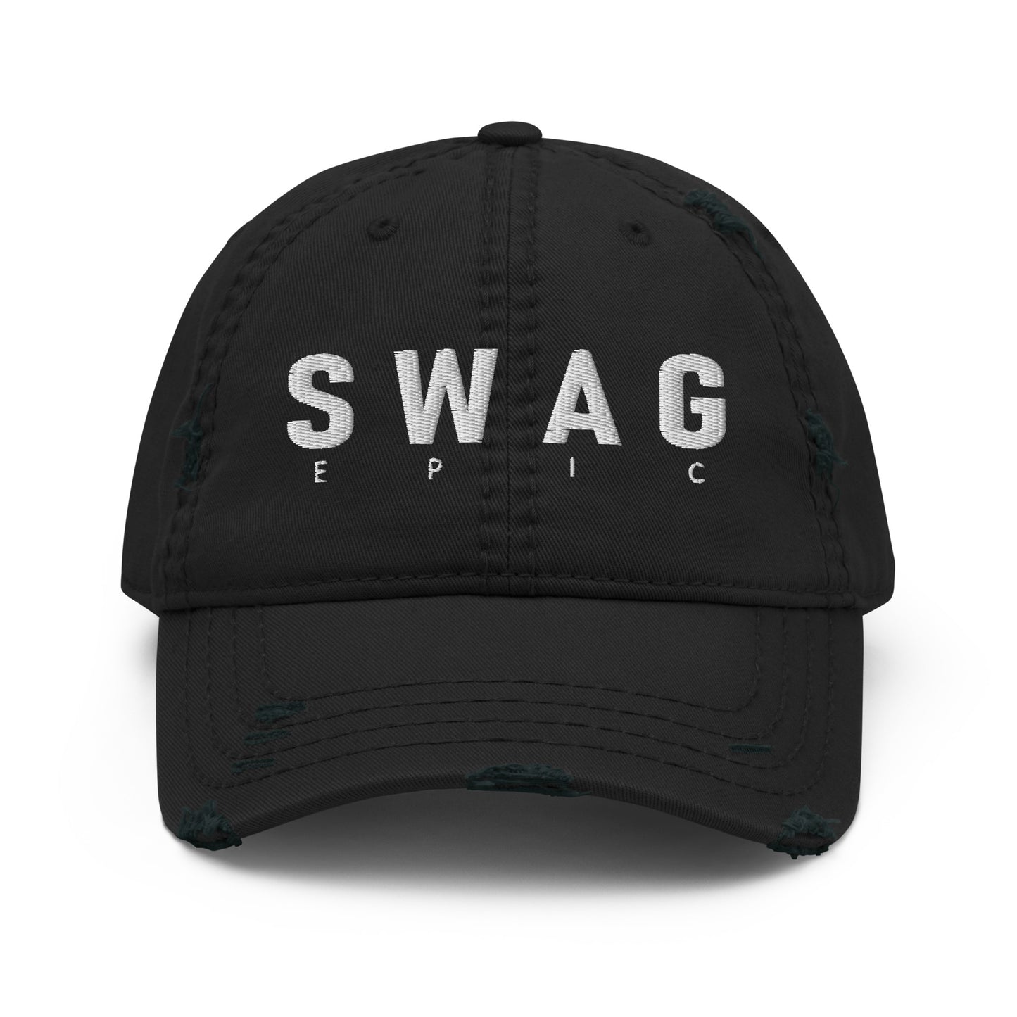 SWAG "UNIQUE" DISTRESSED BLACK DAD HAT