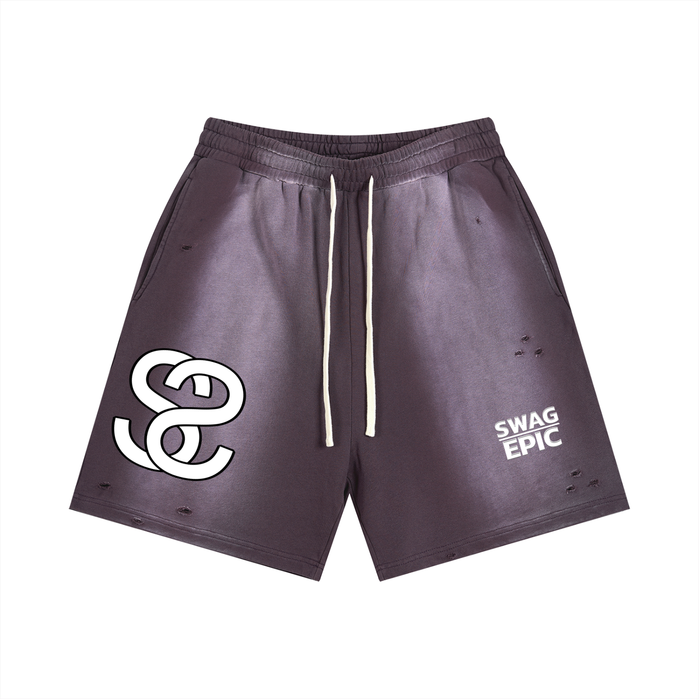 Sun Fade Distressed Shorts - "Swag Deluxe"