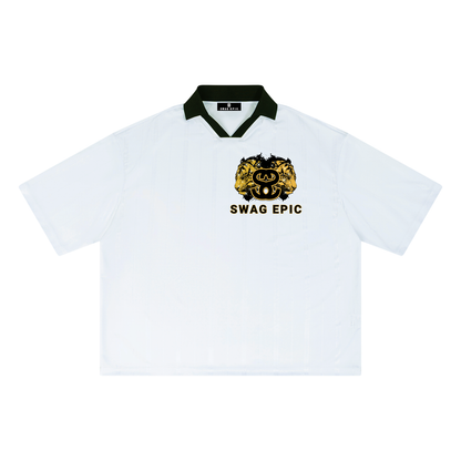 Unisex Striped "Swag Epic Tiger" Boxy Soccer Jersey