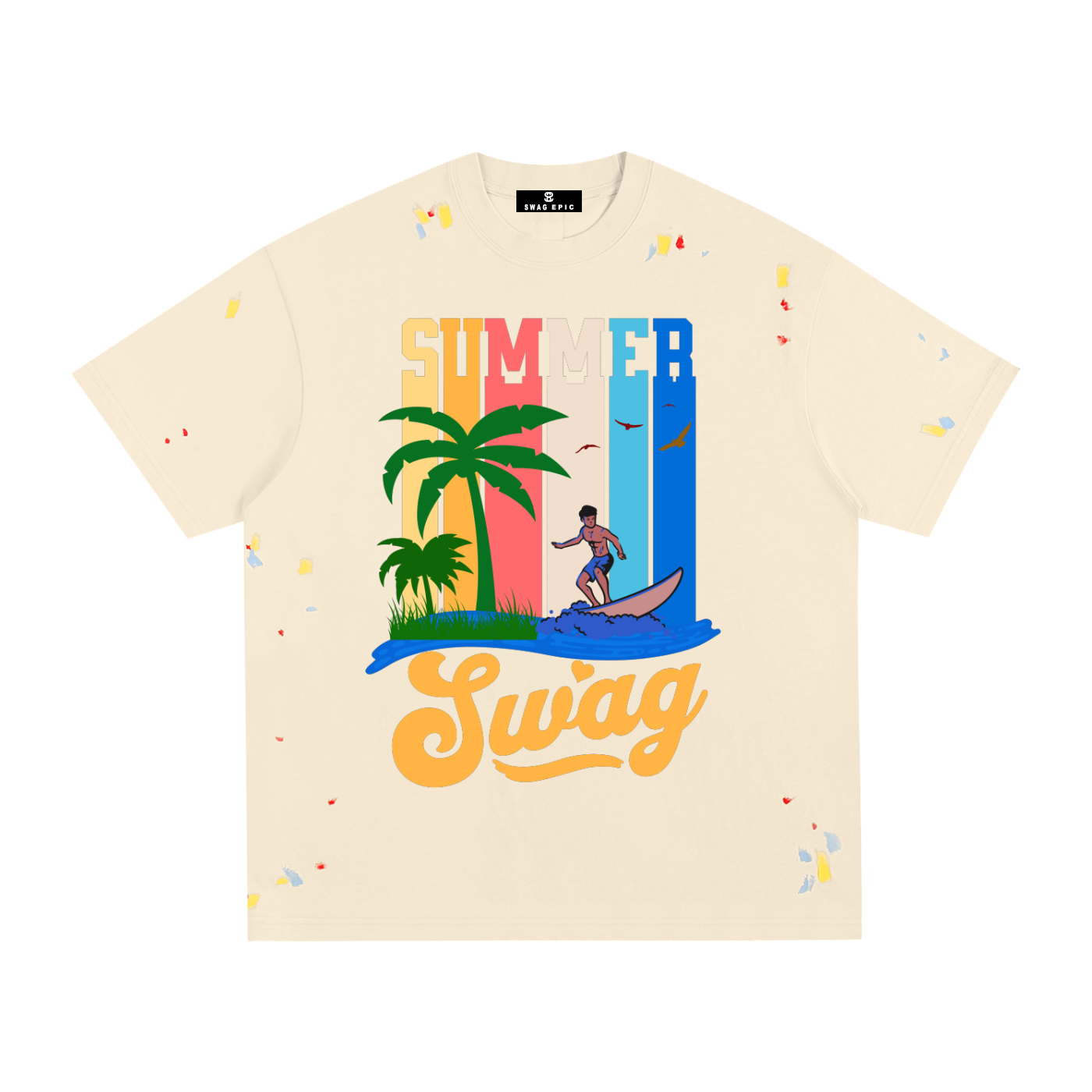 Paint Splatter Cotton T-Shirt – "Summer Swag" Collection