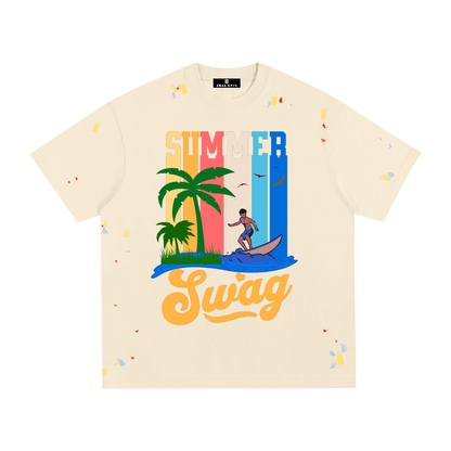 Paint Splatter Cotton T-Shirt – "Summer Swag" Collection