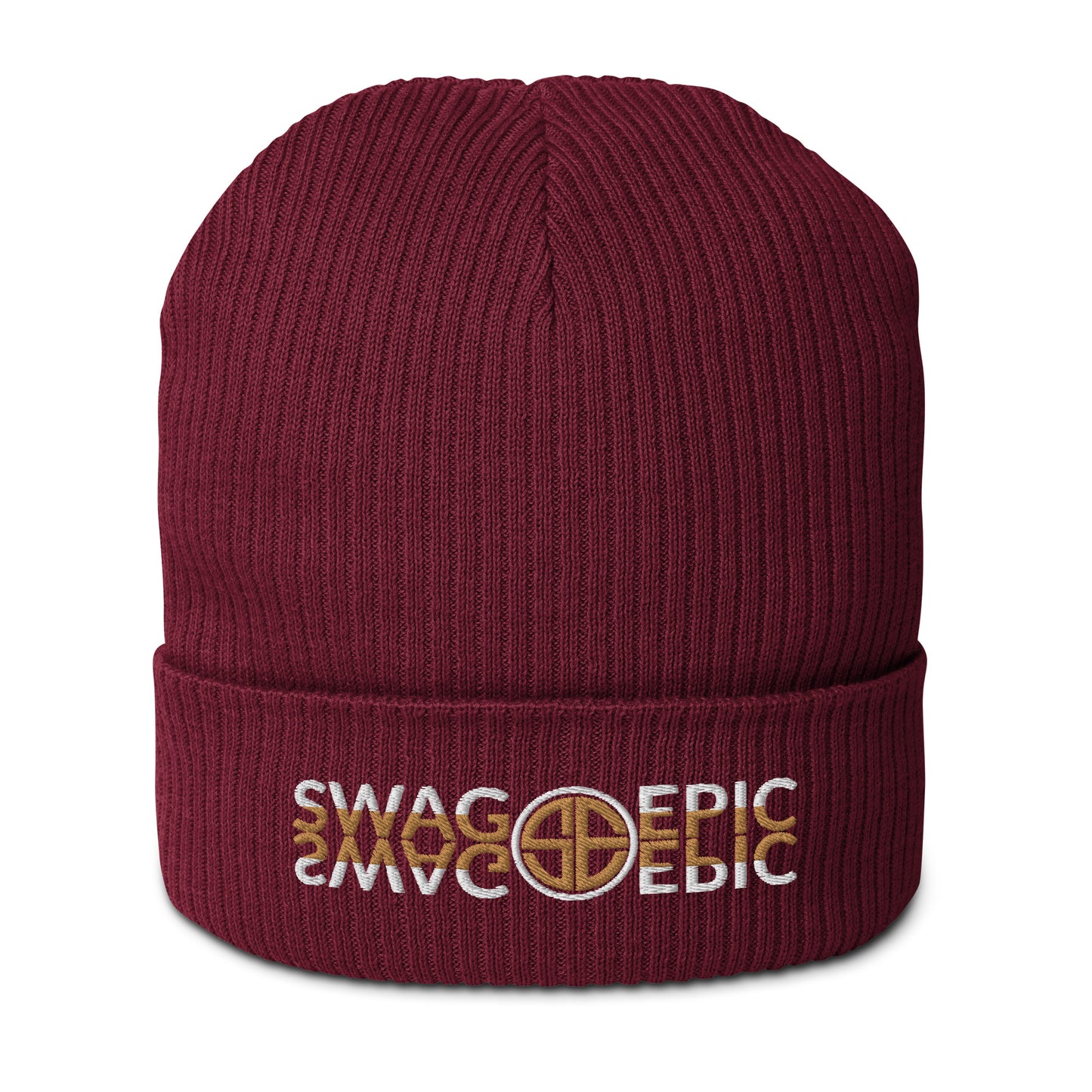 "SWAG IN COLOR" BURGINDY ORGANIC RIBBED BEANIE