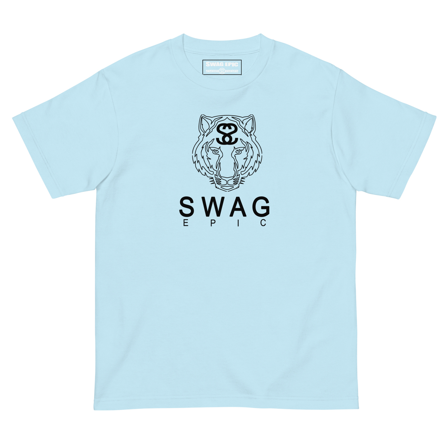 "TIGER FACE" (LIGHT BLUE) DELUXE T-SHIRT
