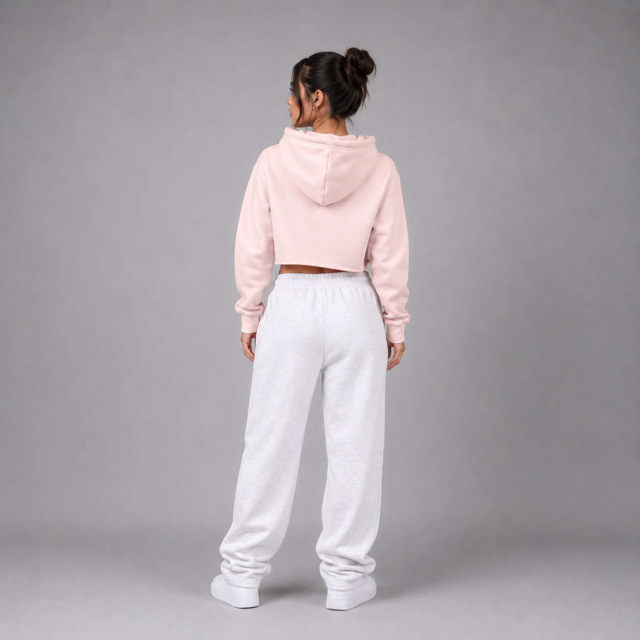 Lady's Relaxed Crop Hoodie - "Plain"