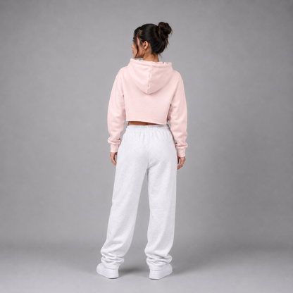 Lady's Relaxed Crop Hoodie - "Plain"