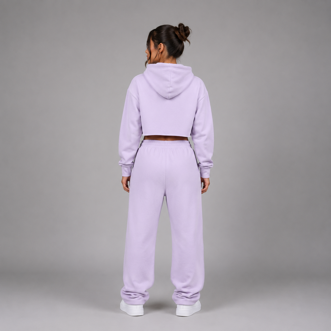 Lady's Relaxed Crop Hoodie - "Plain"