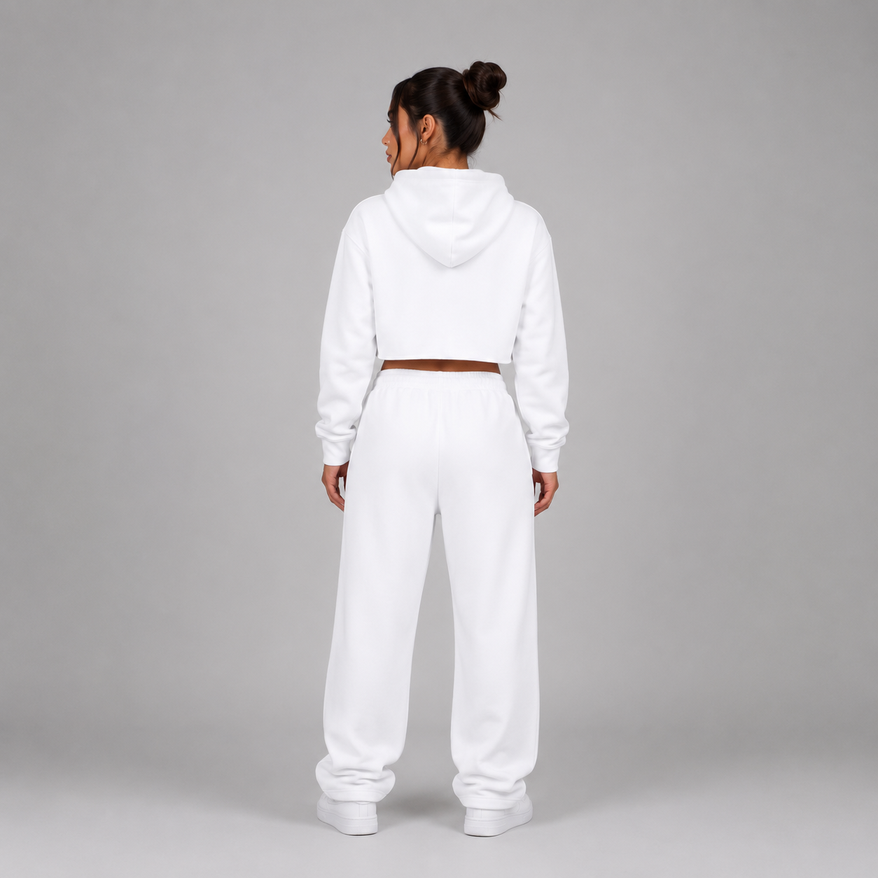 Lady's Relaxed Crop Hoodie - "Plain"